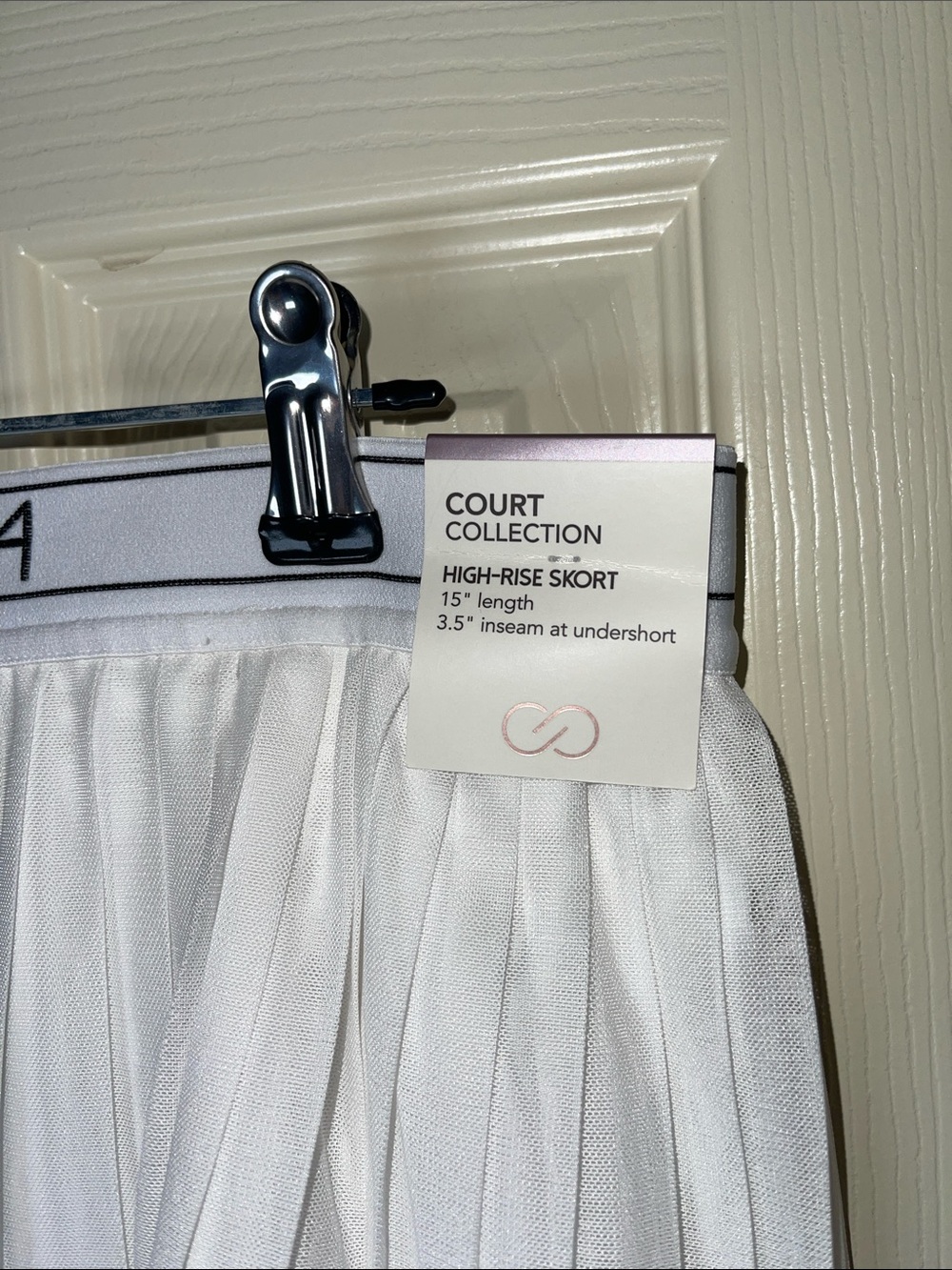 CALIA by Carrie Underwood White Pleated Tennis Skirt with Branded Waistband - Picture 3 of 10